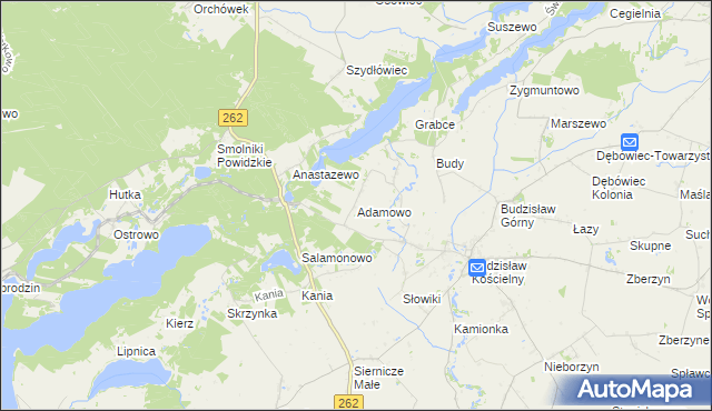 mapa Adamowo gmina Kleczew, Adamowo gmina Kleczew na mapie Targeo