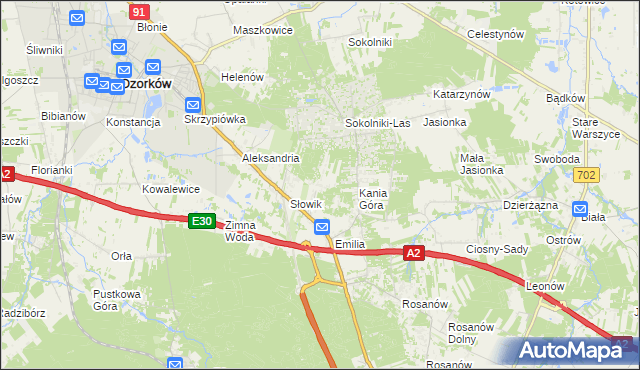 mapa Adolfów gmina Zgierz, Adolfów gmina Zgierz na mapie Targeo