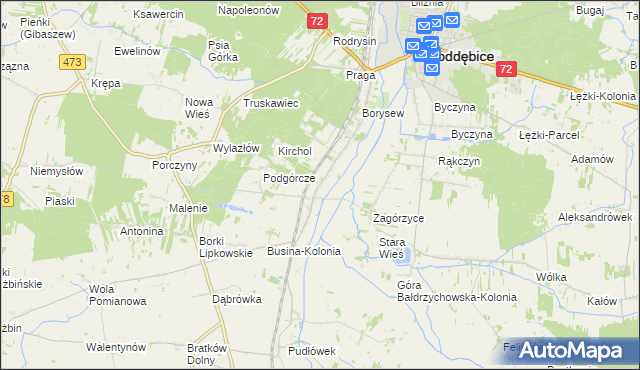 mapa Bałdrzychów, Bałdrzychów na mapie Targeo