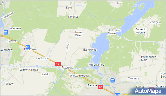 mapa Barkowice, Barkowice na mapie Targeo