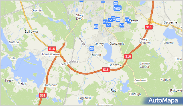 mapa Bartąg, Bartąg na mapie Targeo