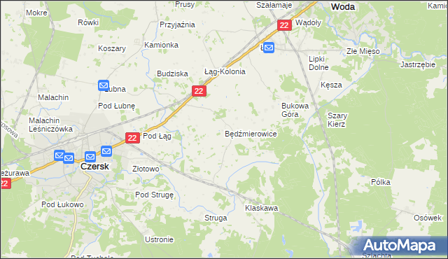 mapa Będźmierowice, Będźmierowice na mapie Targeo