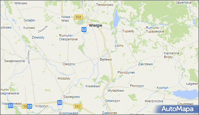 mapa Bętlewo, Bętlewo na mapie Targeo