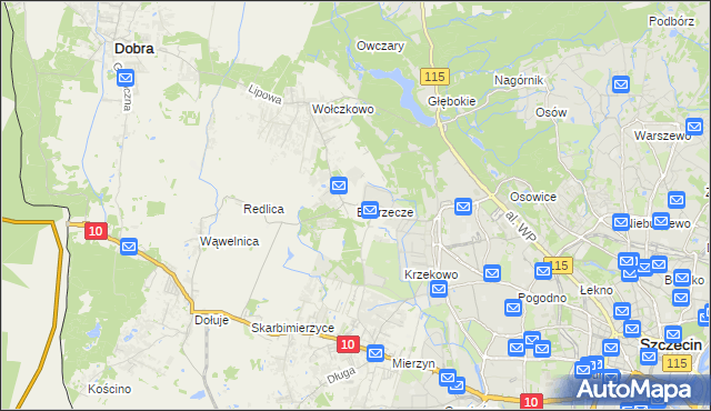 mapa Bezrzecze, Bezrzecze na mapie Targeo