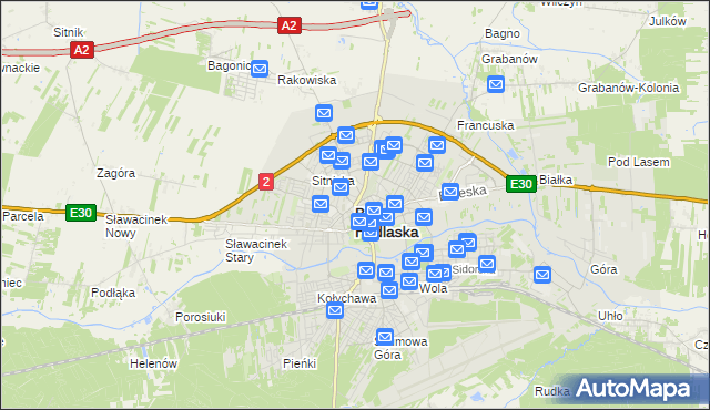 mapa Białej Podlaskiej, Biała Podlaska na mapie Targeo