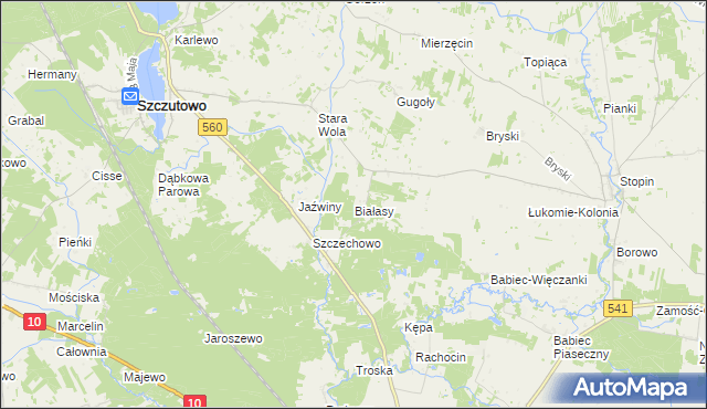 mapa Białasy, Białasy na mapie Targeo