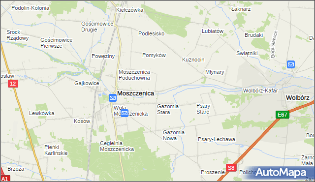 mapa Białkowice, Białkowice na mapie Targeo