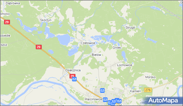 mapa Bielów, Bielów na mapie Targeo