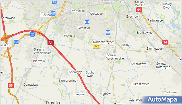 mapa Biestrzyków, Biestrzyków na mapie Targeo