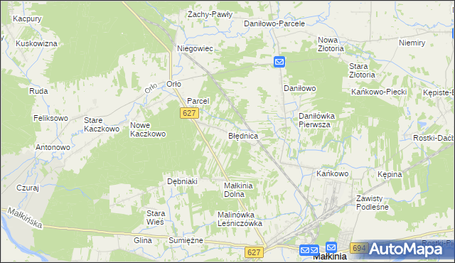 mapa Błędnica, Błędnica na mapie Targeo