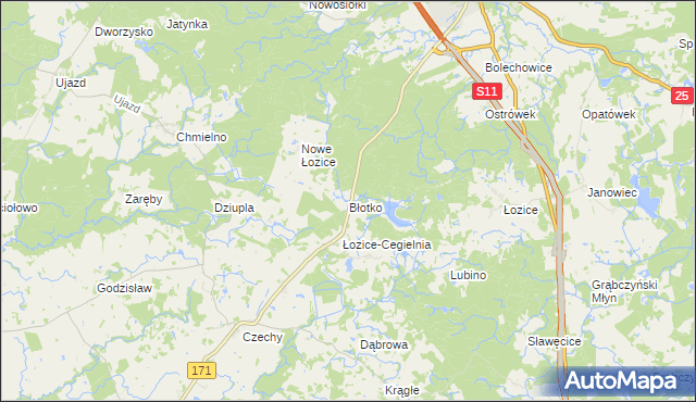 mapa Błotko, Błotko na mapie Targeo