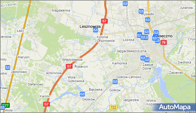 mapa Bobrowiec gmina Piaseczno, Bobrowiec gmina Piaseczno na mapie Targeo