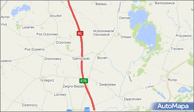 mapa Bocień, Bocień na mapie Targeo