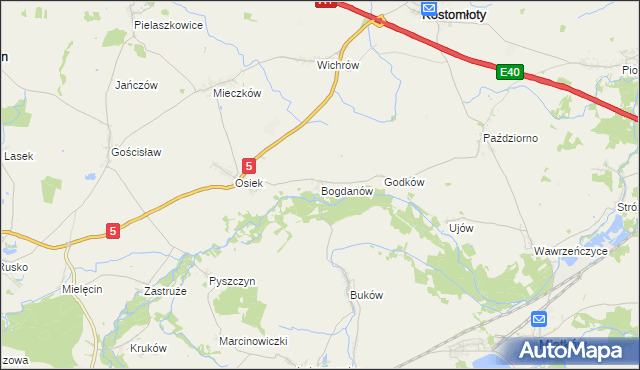 mapa Bogdanów gmina Kostomłoty, Bogdanów gmina Kostomłoty na mapie Targeo