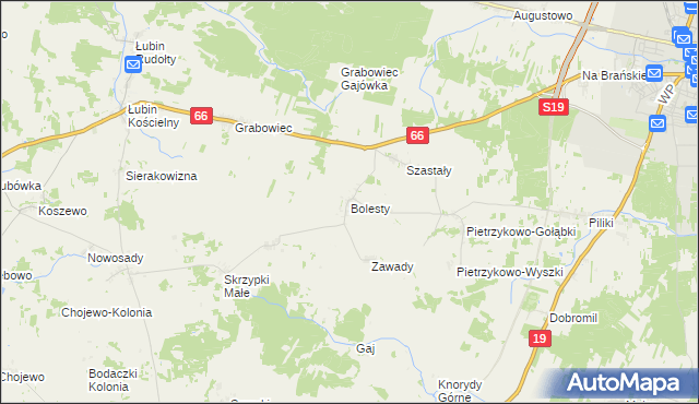 mapa Bolesty gmina Bielsk Podlaski, Bolesty gmina Bielsk Podlaski na mapie Targeo