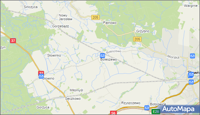 mapa Boleszewo, Boleszewo na mapie Targeo