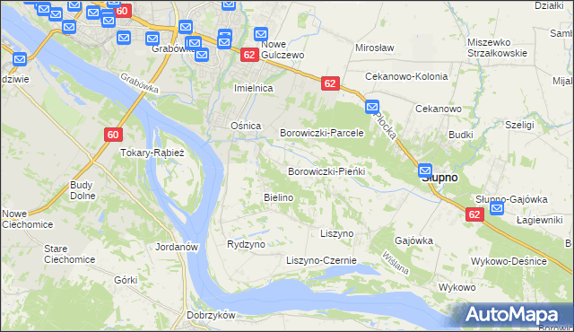 mapa Borowiczki-Pieńki, Borowiczki-Pieńki na mapie Targeo