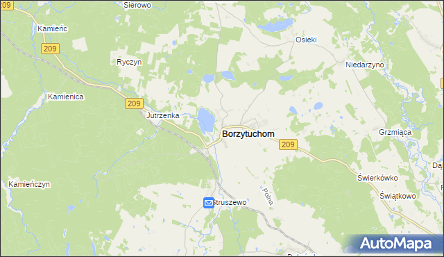 mapa Borzytuchom, Borzytuchom na mapie Targeo