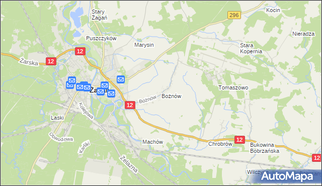 mapa Bożnów, Bożnów na mapie Targeo