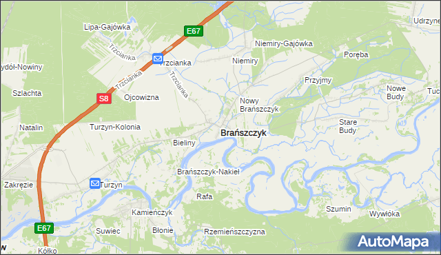 mapa Brańszczyk, Brańszczyk na mapie Targeo