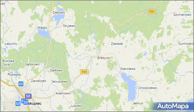 mapa Bredynki, Bredynki na mapie Targeo