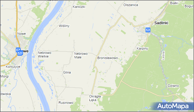 mapa Bronisławowo, Bronisławowo na mapie Targeo