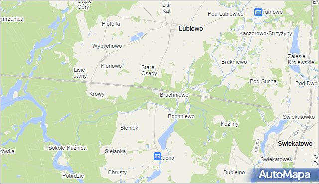 mapa Bruchniewo, Bruchniewo na mapie Targeo