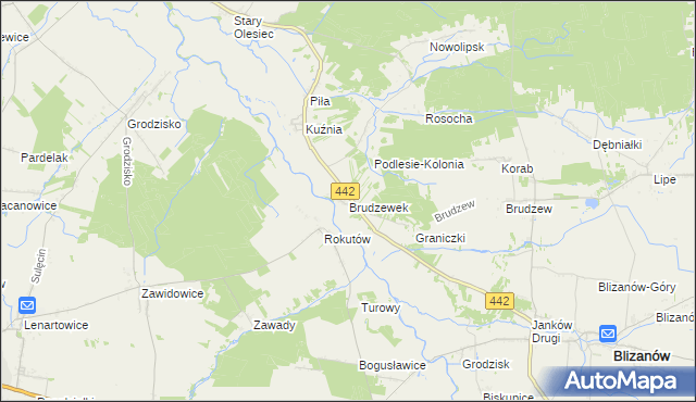 mapa Brudzewek, Brudzewek na mapie Targeo