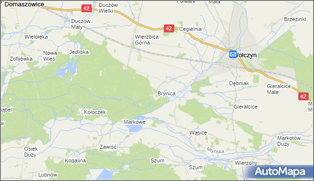 mapa Brynica gmina Wołczyn, Brynica gmina Wołczyn na mapie Targeo