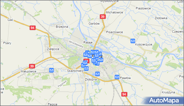 mapa Brzeg, Brzeg na mapie Targeo