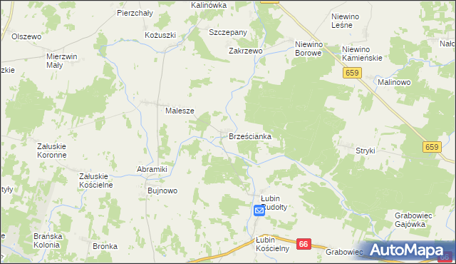 mapa Brześcianka, Brześcianka na mapie Targeo