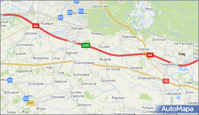 mapa Brzezie gmina Kłaj, Brzezie gmina Kłaj na mapie Targeo