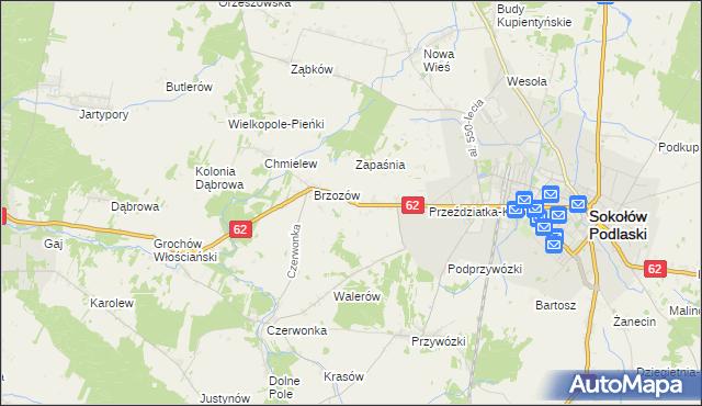 mapa Brzozów-Kolonia, Brzozów-Kolonia na mapie Targeo