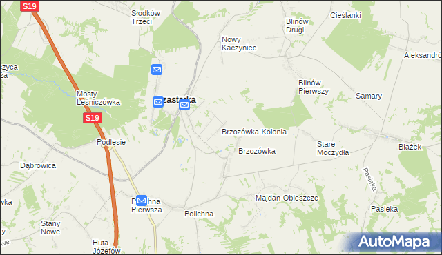 mapa Brzozówka-Kolonia, Brzozówka-Kolonia na mapie Targeo