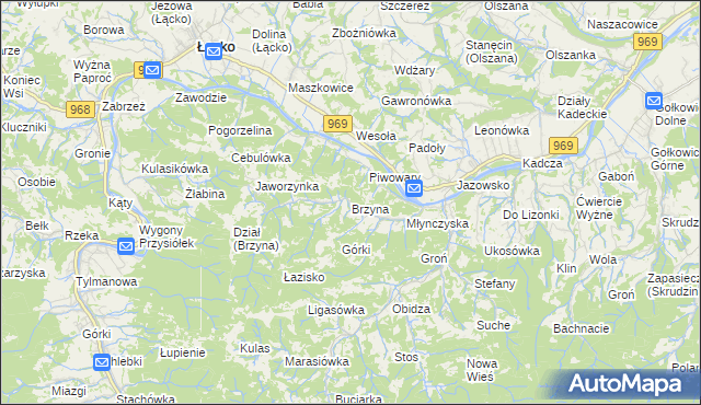 mapa Brzyna, Brzyna na mapie Targeo