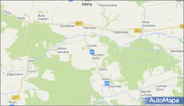 mapa Brzyska Wola, Brzyska Wola na mapie Targeo