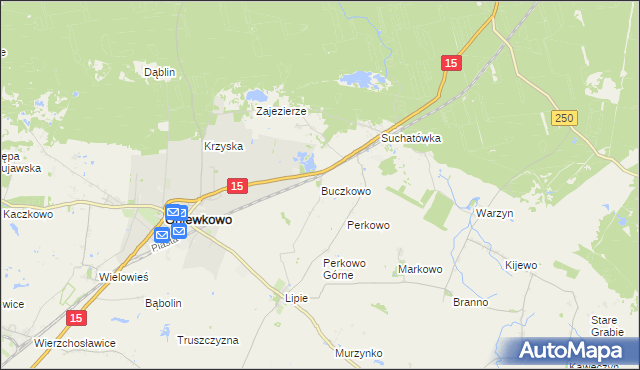 mapa Buczkowo gmina Gniewkowo, Buczkowo gmina Gniewkowo na mapie Targeo