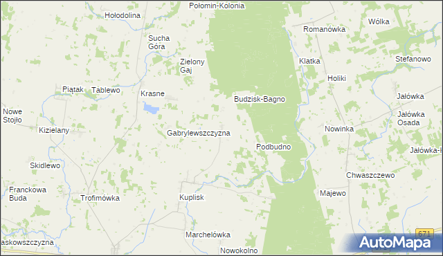 mapa Budno gmina Janów, Budno gmina Janów na mapie Targeo