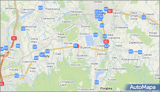 mapa Bujaków, Bujaków na mapie Targeo