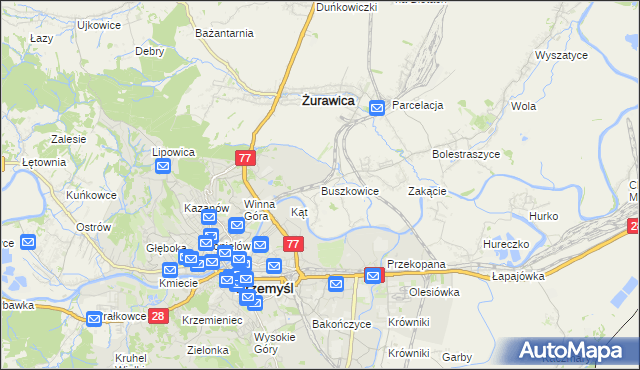 mapa Buszkowice gmina Żurawica, Buszkowice gmina Żurawica na mapie Targeo