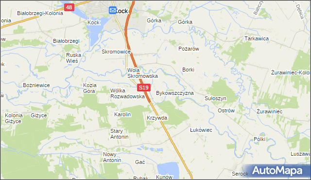 mapa Bykowszczyzna, Bykowszczyzna na mapie Targeo