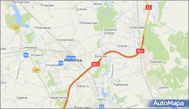 mapa Bytkowo, Bytkowo na mapie Targeo