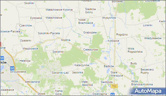 mapa Celestynów gmina Ozorków, Celestynów gmina Ozorków na mapie Targeo