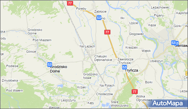 mapa Chałupki Dębniańskie, Chałupki Dębniańskie na mapie Targeo