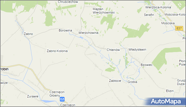 mapa Chłaniówek, Chłaniówek na mapie Targeo