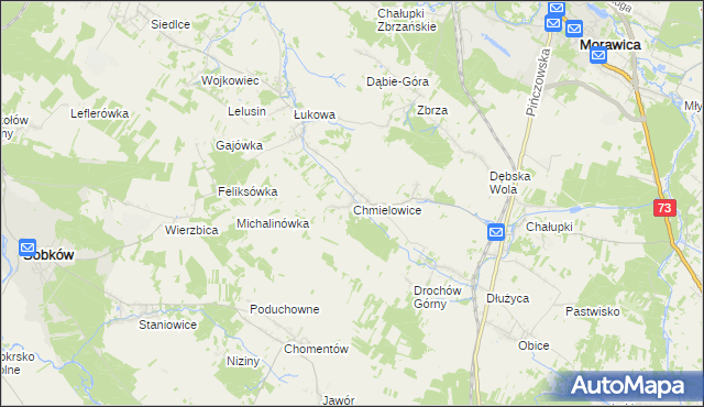 mapa Chmielowice, Chmielowice na mapie Targeo