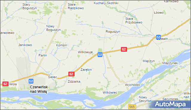 mapa Chociszewo gmina Czerwińsk nad Wisłą, Chociszewo gmina Czerwińsk nad Wisłą na mapie Targeo