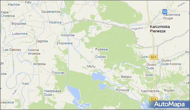 mapa Chodlik, Chodlik na mapie Targeo
