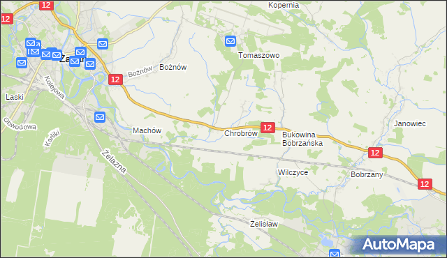 mapa Chrobrów, Chrobrów na mapie Targeo