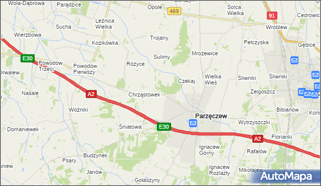 mapa Chrząstów Wielki, Chrząstów Wielki na mapie Targeo